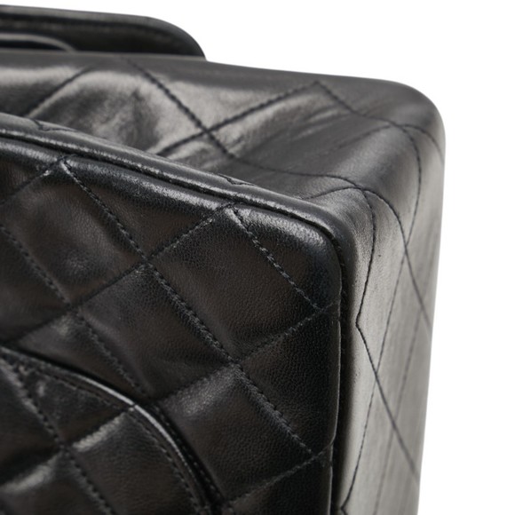 CHANEL Matelasse Coco Mark Double Flap Chain Shoulder Bag in Black Lambskin f... - Picture 7 of 15